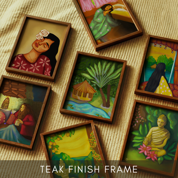 Teak Finish Framed Art Print