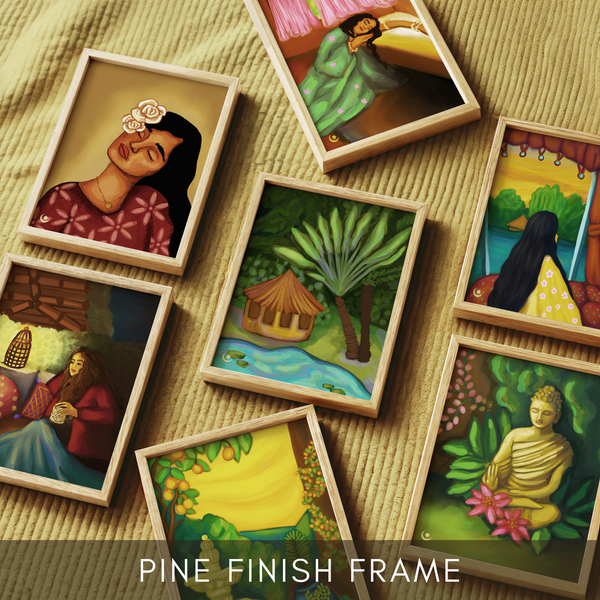 Pine Finish framed Aam Si Gulli Home Decor Painting