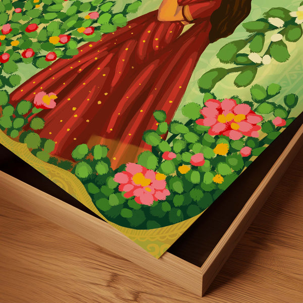 Purchase Gulabon Mein Khoya Aangan Canvas Painting Online