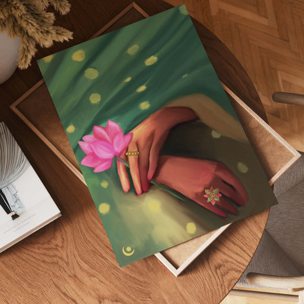 Order A Quiet Memory Lotus Wall Art Painting