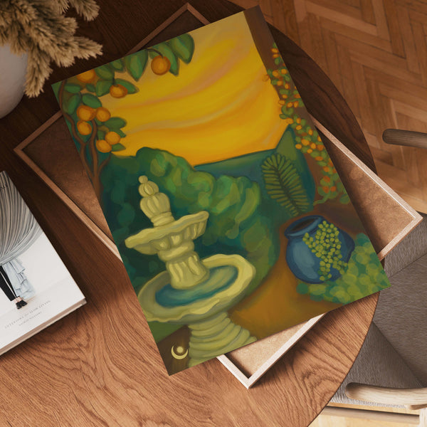 Shop Sunset at the Courtyard Indian Art Paintings